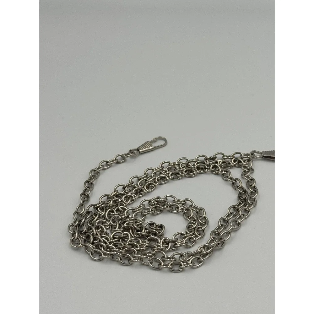 Silver Tone Strand Oval Link Belt Chain Y2K‎ Streetwear Glasses Purse Chain 48